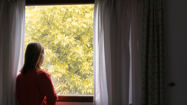 Woman Looking Out Of Window Stalker