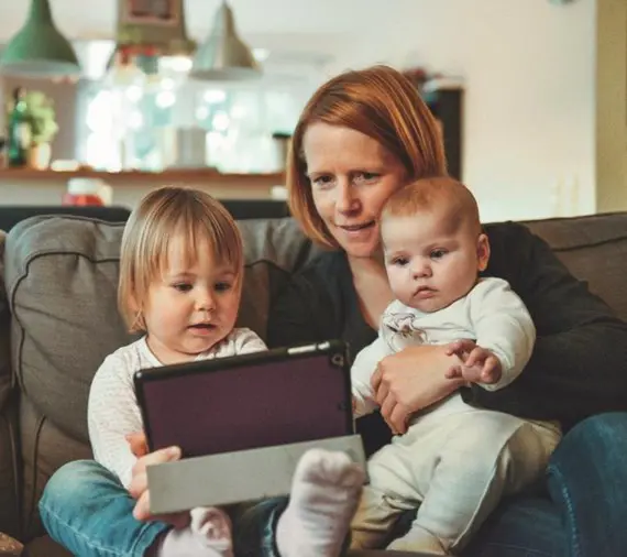 Mother With Two Children