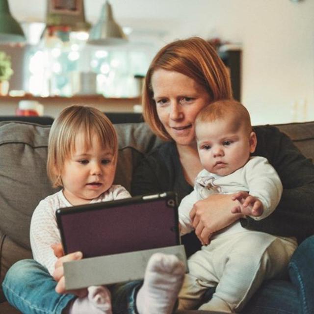 Mother With Two Children